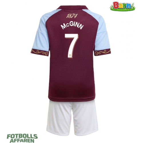 Aston Villa John McGinn #7 Hemmaställ Barn 2025-26 Kortärmad (+ Korta byxor)